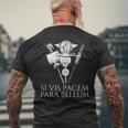 ラテン語の引用句 -Iis Pacem Para Bellum 古代ローマpqr 長袖tシャツ メンズTシャツ バックプリント 高齢者への贈り物