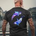 ラブリーなシャチのカップル陰陽スイムアートデザイン メンズTシャツ バックプリント 高齢者への贈り物