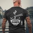 ラーメン 日本麺好き 食文化デザイン メンズTシャツ バックプリント 高齢者への贈り物