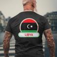 リビア国バッジ リビア国旗 メンズTシャツ バックプリント 高齢者への贈り物