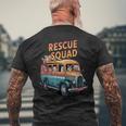 レスキュースクワッド ビンテージ犬カートゥーンユーモア メンズTシャツ バックプリント 高齢者への贈り物
