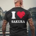 レッドハート I Loveakura メンズTシャツ バックプリント 高齢者への贈り物