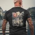 レトロ ヴェイパーウェーブ 原宿 80年代 90年代 日本 浮遊する 世界 メンズTシャツ バックプリント 高齢者への贈り物