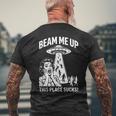 レトロufo宇宙船 メンズTシャツ バックプリント 高齢者への贈り物