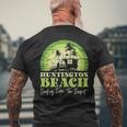 レトロなハンティントンビーチサンセットサーフシーン 長袖tシャツ メンズTシャツ バックプリント 高齢者への贈り物