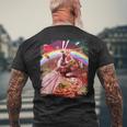 レーザーアイズ 宇宙 猫 ライディング ドラゴン メンズTシャツ バックプリント 高齢者への贈り物