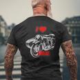 ロシアのレトロなオートバイ愛好家のためのi Love Ural メンズTシャツ バックプリント 高齢者への贈り物
