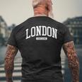 ロンドン イギリス Uk カレッジユニバーシティスタイル メンズTシャツ バックプリント 高齢者への贈り物