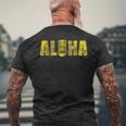 ヴィンテージ アロハ ティキ ファニー ハワイアン ルアウ バケーション ユーモアギフト メンズTシャツ バックプリント 高齢者への贈り物