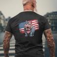 ヴィンテージ カバ アメリカ国旗 サングラス メンズTシャツ バックプリント 高齢者への贈り物