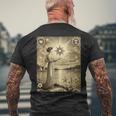 ヴィンテージ タロット カード 17 星 Xvii 読者 読書 メンズTシャツ バックプリント 高齢者への贈り物