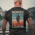 ヴィンテージ レトロ ギリシャ神 古代ギリシャ神話 エルメス メンズTシャツ バックプリント 高齢者への贈り物