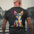 ヴィンテージ レトロ チワワ 犬 かわいい グルービー 犬 長袖tシャツ メンズTシャツ バックプリント 高齢者への贈り物