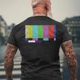 ヴィンテージテレビテストパターンカラーバー グラフィックデザインプレゼント メンズTシャツ バックプリント 高齢者への贈り物