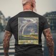 ヴィンテージポスター-南満州鉄道 メンズTシャツ バックプリント 高齢者への贈り物