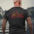 上海スカイライン ハートビート 中国 上海大好きi Lovehanghai China メンズTシャツ バックプリント 高齢者への贈り物