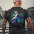 不思議の国のアリス グランジ パープルティール スチームパンク メンズTシャツ バックプリント 高齢者への贈り物