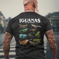 世界のイグアナ教育爬虫類アート メンズTシャツ バックプリント 高齢者への贈り物