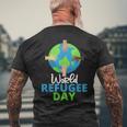 世界難民の日 難民プライド メンズTシャツ バックプリント 高齢者への贈り物