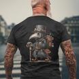中世のペストマスクコスチューム おかしな医師用 メンズTシャツ バックプリント 高齢者への贈り物