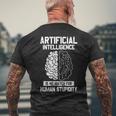 人工知能マッチ 人間の愚かさ Ai Tech ジョーク メンズTシャツ バックプリント 高齢者への贈り物