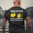 人生がレモンをくれたらレモネードを作ろう メンズTシャツ バックプリント 高齢者への贈り物