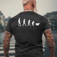 人間対羊進化陰謀論 メンズTシャツ バックプリント 高齢者への贈り物