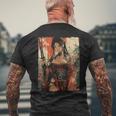 侍戦士 ワイフガール 日本の浮世絵 漫画 サムライ メンズTシャツ バックプリント 高齢者への贈り物