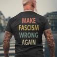 反ファシズムシャツ。Make Fascism Wrong Again 。 長袖tシャツ メンズTシャツ バックプリント 高齢者への贈り物