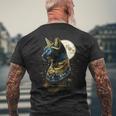 古代エジプト エジプト神 猫 エジプト学 ツタンカーメンバステット メンズTシャツ バックプリント 高齢者への贈り物