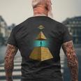 古代宇宙飛行士エジプトピラミッド宇宙人陰謀理論 メンズTシャツ バックプリント 高齢者への贈り物