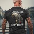 叫ぶアフリカヨウム T、面白いオウム メンズTシャツ バックプリント 高齢者への贈り物
