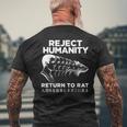 否認 人類帰還 ネズミへ 日本語 メンズTシャツ バックプリント 高齢者への贈り物