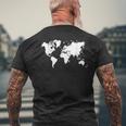 地理世界地図 メンズTシャツ バックプリント 高齢者への贈り物