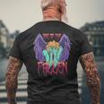 堕ちたパステル ゴス 倒れた天使 ルシファー エンジェリック メンズTシャツ バックプリント 高齢者への贈り物