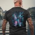 夜の東京のvaporwave美的ストリート日本の芸術 メンズTシャツ バックプリント 高齢者への贈り物