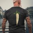 大根 ビーガン ベジタリアン 野菜 ラブ 大根 メンズTシャツ バックプリント 高齢者への贈り物