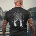 天体シザーハンズ 天文学者 スターゲイザー 占星術師 メンズTシャツ バックプリント 高齢者への贈り物