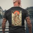 天照神道 女神 日本神話 浮世絵 メンズTシャツ バックプリント 高齢者への贈り物