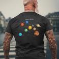 太陽系 太陽と惑星 宇宙 天文学 キッズギフト メンズTシャツ バックプリント 高齢者への贈り物