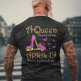 女王は4月19日、4月19日に誕生した誕生日パーティー。 メンズTシャツ バックプリント 高齢者への贈り物