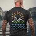 山と海 メンズTシャツ バックプリント 高齢者への贈り物
