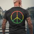 平和のシンボル サイン ジャマイカ レゲエ ラスタ国旗 カラー シンプル メンズTシャツ バックプリント 高齢者への贈り物