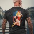 愛国的なヴィンテージセクシーピンナップガール メンズTシャツ バックプリント 高齢者への贈り物