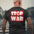 戦争なし 反戦 平和のハト メンズTシャツ バックプリント 高齢者への贈り物