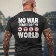 戦争禁止、平和、反戦、戦争禁止 長袖tシャツ メンズTシャツ バックプリント 高齢者への贈り物