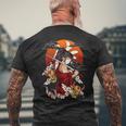 戦士芸者w鬼マスク メンズTシャツ バックプリント 高齢者への贈り物