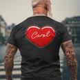 手描きのハートキャロル ファーストネーム ハート I Love Carol メンズTシャツ バックプリント 高齢者への贈り物