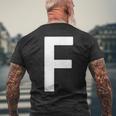 文字f 小文字 アルファベットマッチング ハロウィン Abc メンズTシャツ バックプリント 高齢者への贈り物