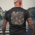 日本の美龍 日本アート タトゥー アジアン漢字 メンズTシャツ バックプリント 高齢者への贈り物